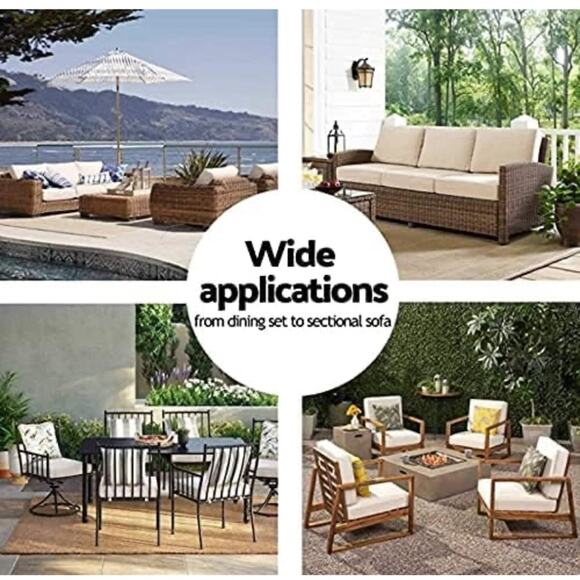 Patio Cushion Covers Replacement Set of 4 Water Repellent UV Resist‎ Outdoor - Picture 2 of 3